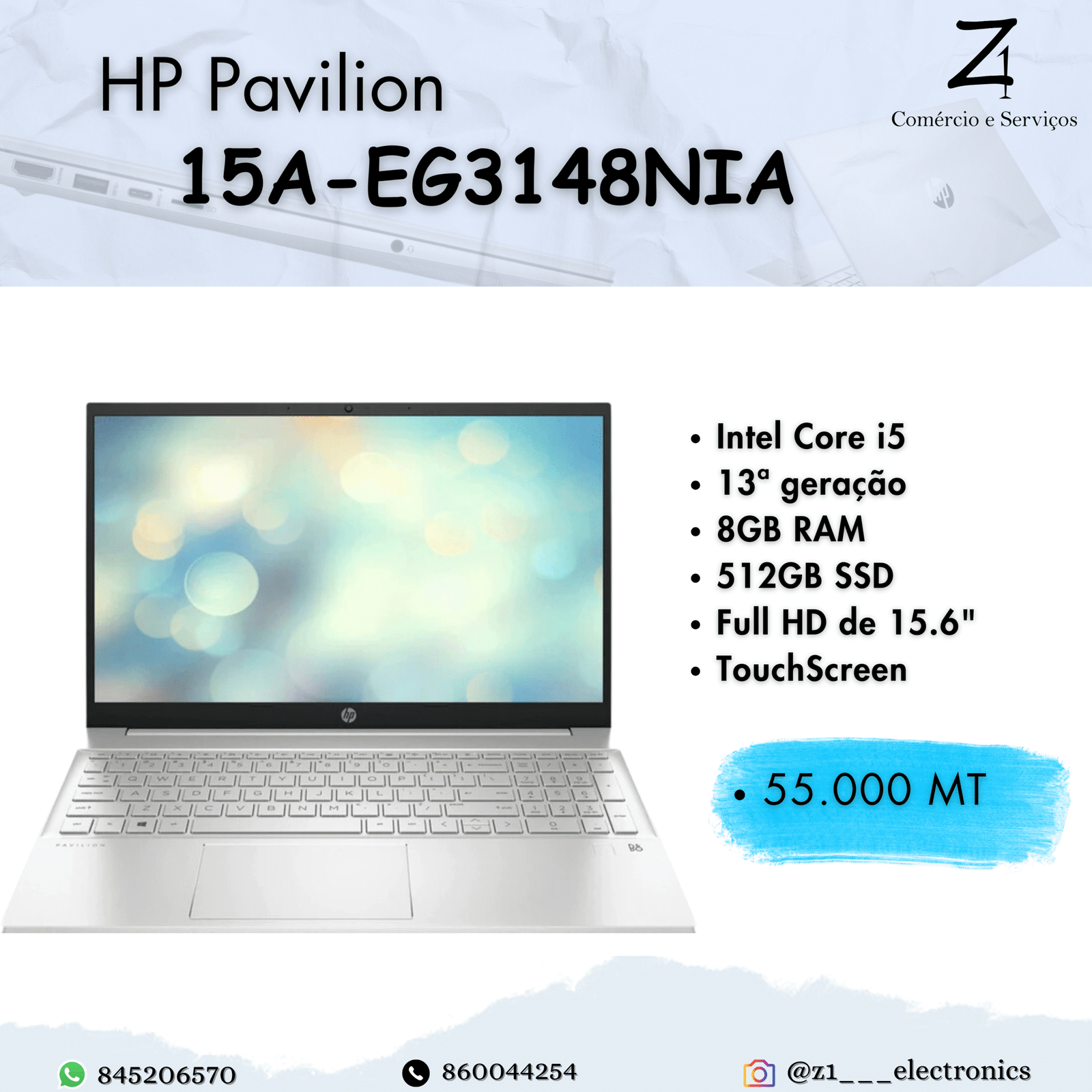 HP Pavilion 15A-EG3148NIA Core i5 13TH Gen 8GB Ram 512GB SSD 15.6” Touch Screen flyer