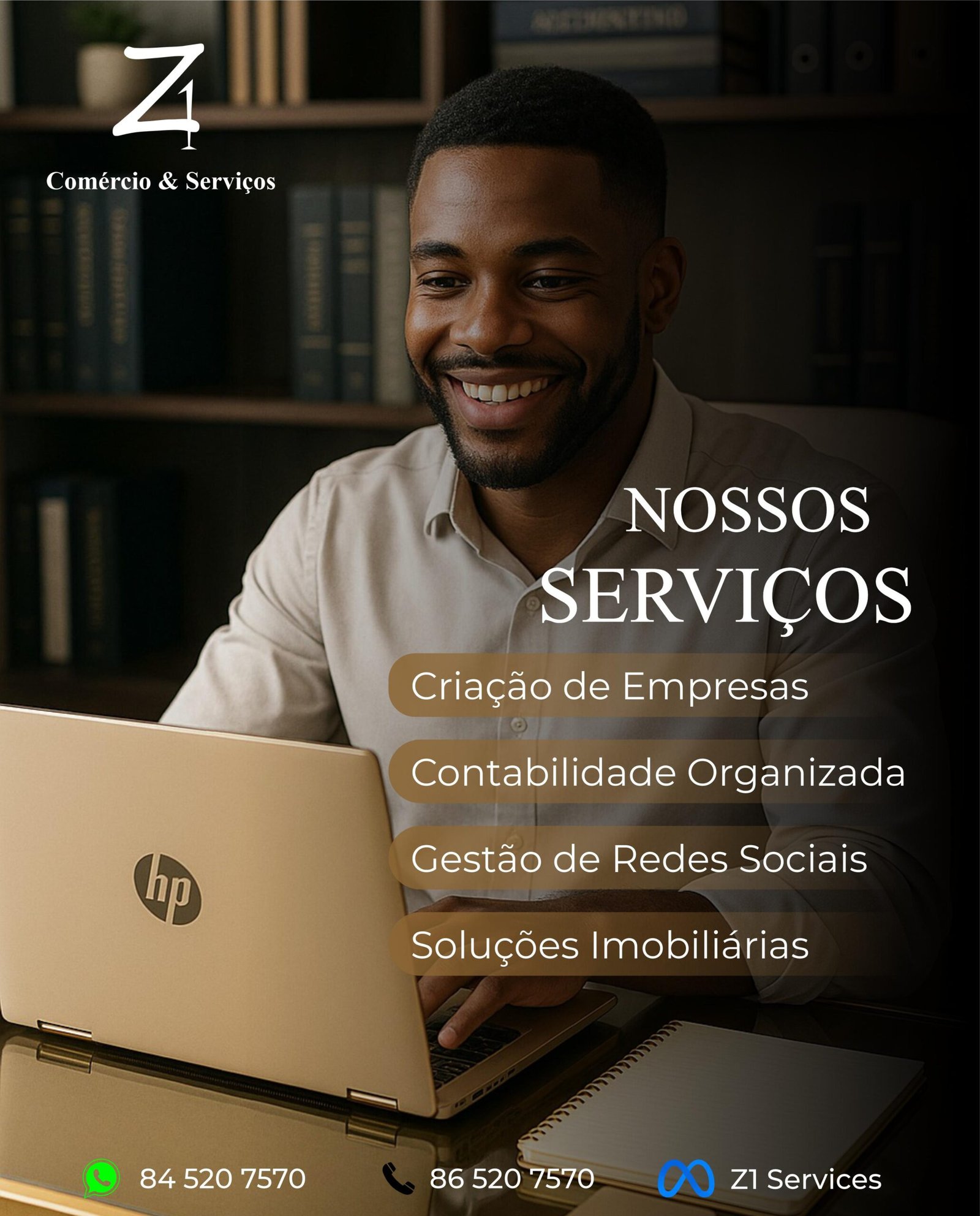 flyer serviços, homem gold